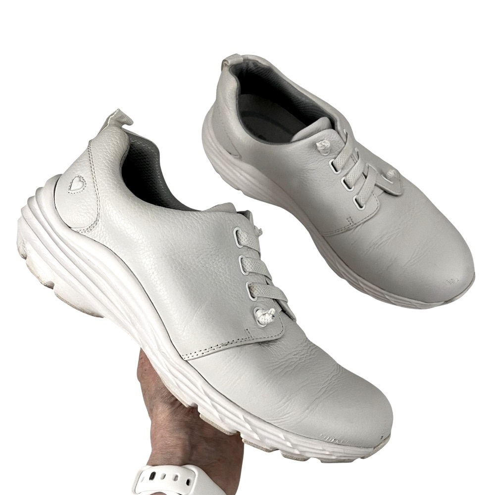 Nurse Mates Genuine Leather Slip-Resistant Career Nurse Work Shoes White 8.5